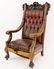 Large Oak Framed Leather Armchair
