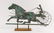 Copper Horse & Rider Weathervane on Wooden Base