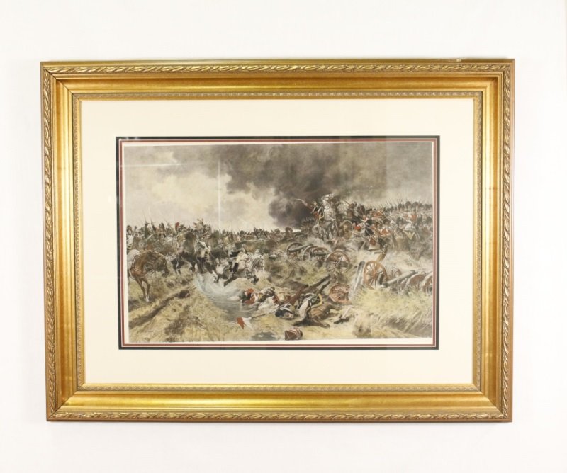 Engraving after F. Flameng, "Vive L'Empereur": English, last quarter 19th century. A hand colored engraving titled 'Vive L'Empereur' after Francois Flameng (French, 1856-1923) engraved by A. Boulard, published in 1899. Engraving depicts an intense