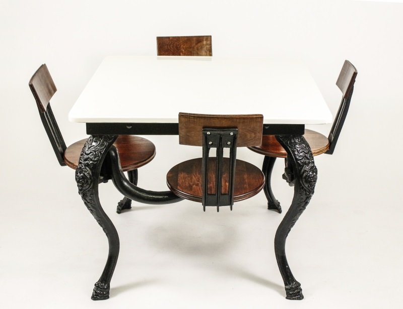 Antique soda fountain 2024 table and chairs