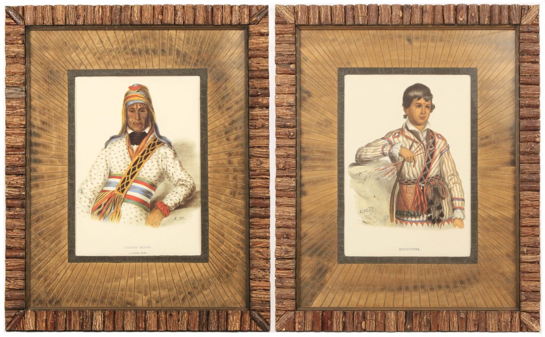 After McKenney & Hall "Yoholo-Micco" & "Mistippee": After the McKenney & Hall lithographs published in "History of the Indian Tribes of North America" between 1837-1844. "Mistipee, Yoholo-Micco's Son" and "Yoholo-Micco, A Creek Chief", chromolithograph