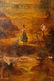 19th C. Leather Scenic Painted 4 Panel Screen - 3