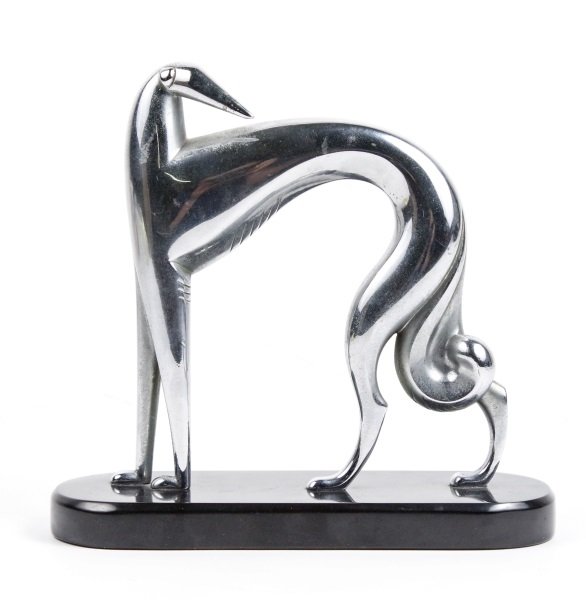 Hagenauer Style Chrome Borzoi Dog Sculpture (1 of 10)