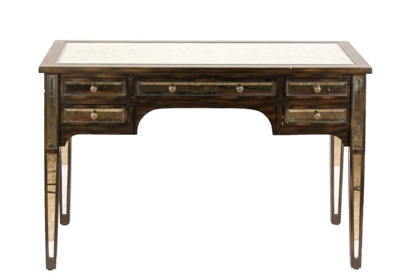 Contemporary "Isla" Mirrored 5 Drawer Desk (1 of 10)
