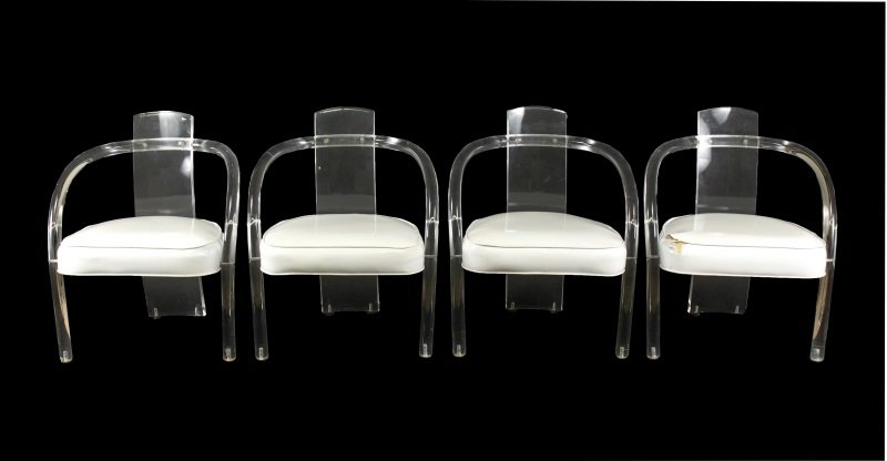 Set of 4 Mid Century Modern Lucite Dining Chairs (1 of 10)
