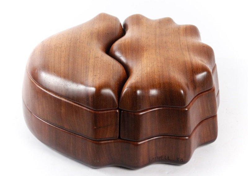 Bobby Falwell Modern Large Carved Wood Dresser Box (1 of 10)