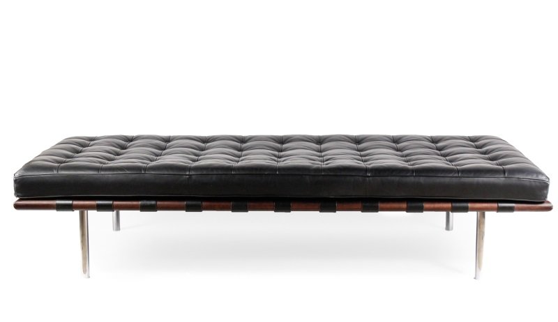 Barcelona Chrome & Walnut, Leather Couch or Daybed (1 of 10)