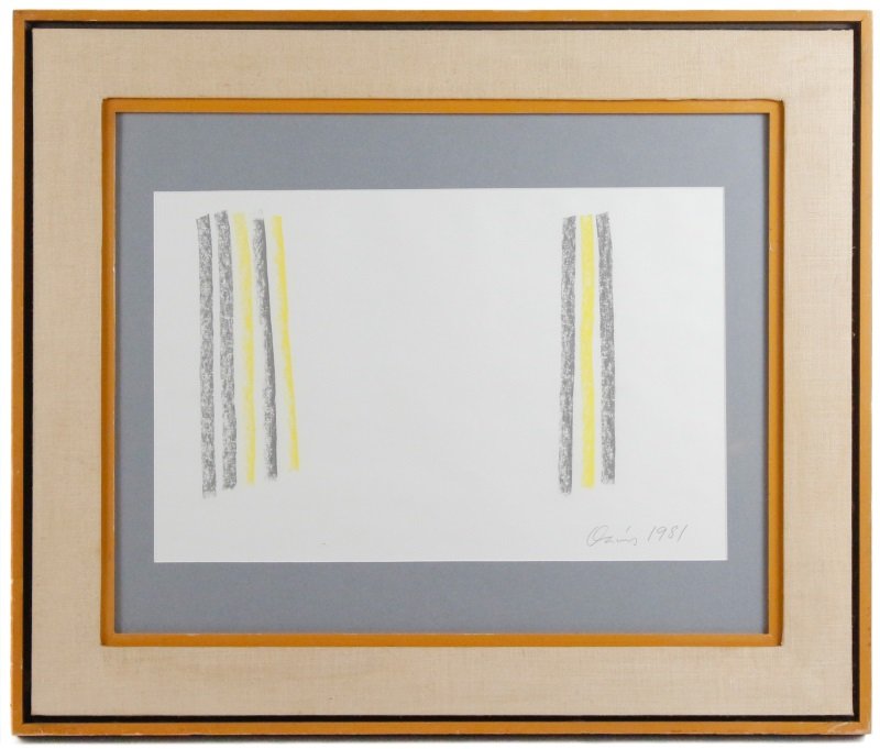 Gene Davis "Untitled (Grey & Yellow)" Signed (1 of 6)