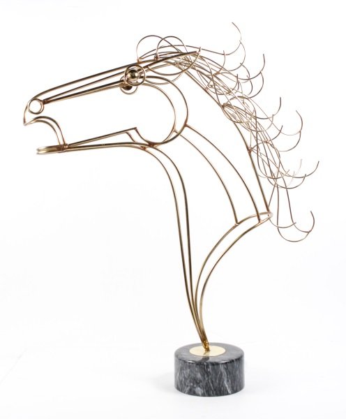Curtis Jere Brass Horse Bust, Modernist Sculpture (1 of 10)