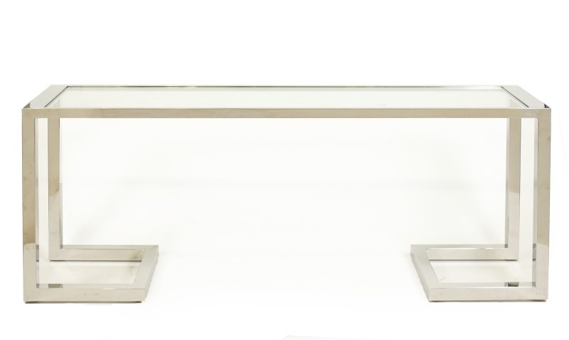 Modernist Style Chrome & Glass Console Table (1 of 4)