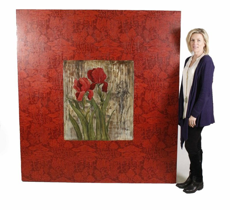 Large Rana Rochat, "Irises", Mixed Media on Board (1 of 8)