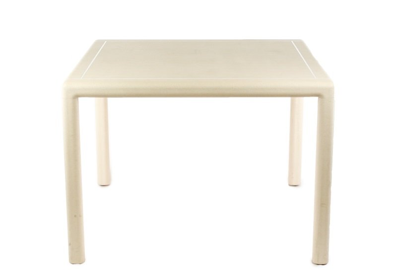 Beige Faux Shagreen Table After Karl Springer (1 of 4)