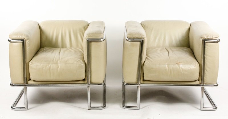 Pair of Mid Century Modern Leather Club Chairs (1 of 10)