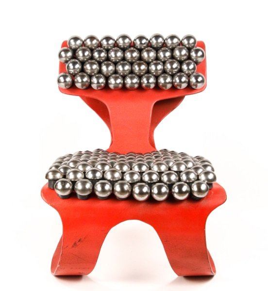 One-Of-A-Kind Red Painted Steel Massage Chair (1 of 10)