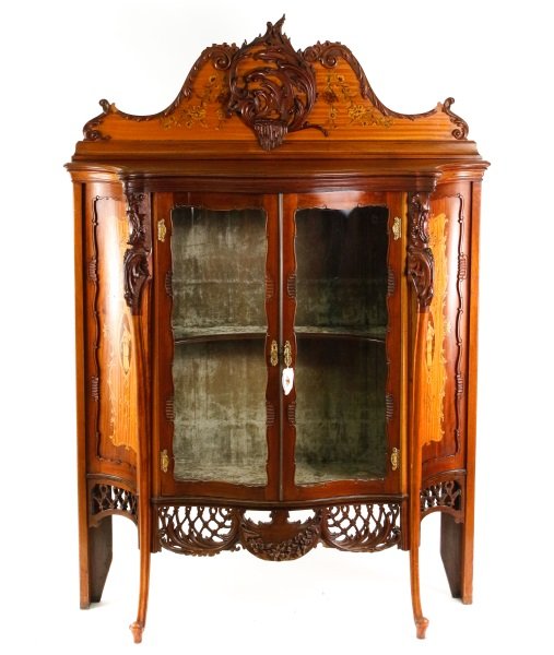 Salmon Bros. London Inlaid Curio Cabinet, C. 1910 (1 of 10)