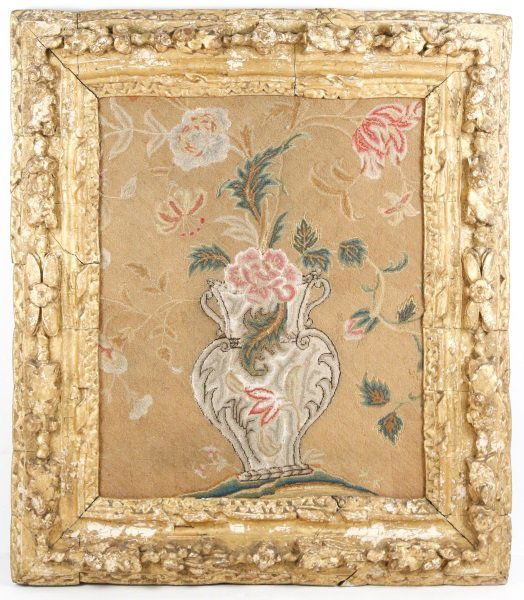 Needlepoint Tapestry in 17th C. Carved & Gilt Frame (1 of 10)
