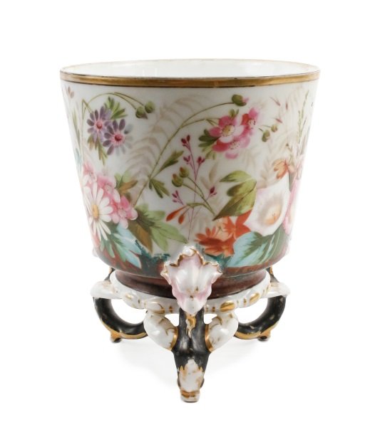 Old Paris Style Hand Painted & Footed Cachepot (1 of 7)