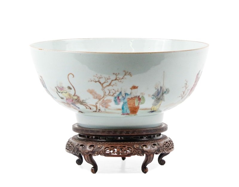 19th C. Chinese Porcelain Famille Rose Center Bowl (1 of 10)