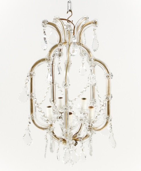 Louis XV Style Gilt Metal & Crystal Chandelier (1 of 8)