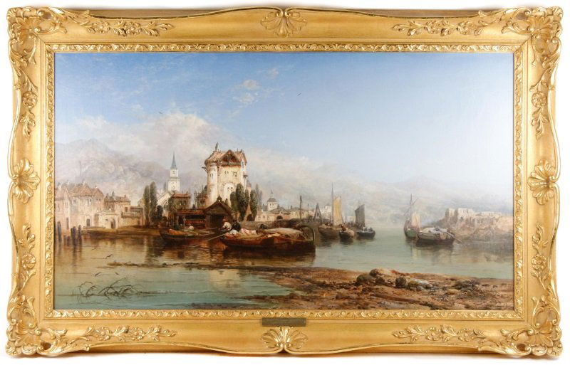 View of Fortress on Rhine River, Signed James Webb (1 of 10)