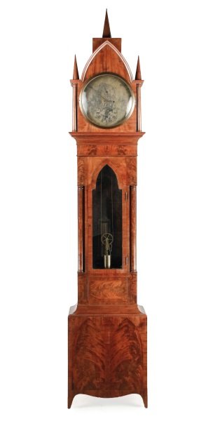 Early 19th C. NY Gothic Revival Tall Case Clock (1 of 10)