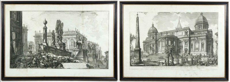 Two Etchings from Piranesi's "Vedute di Roma" (1 of 8)