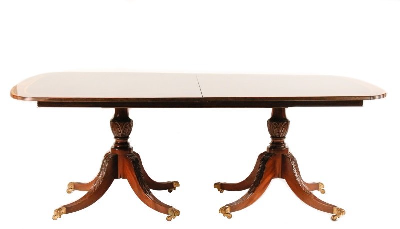 Mahogany Double Pedestal Dining Table w/ 2 Leaves (1 of 7)
