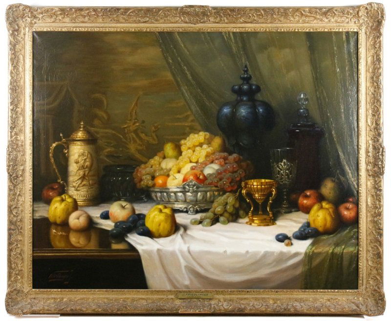 John Friedlinger, Still Life w/Fruit, Signed O/C (1 of 9)