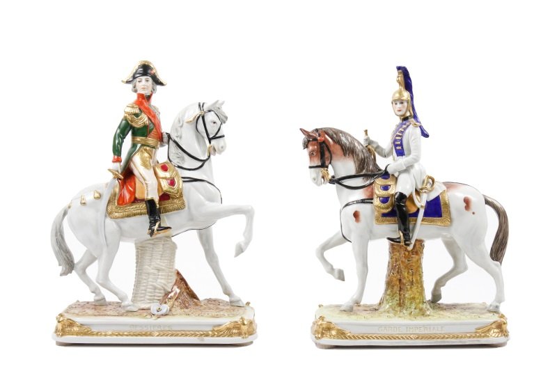 Pair, Sitzendorf French Military Figure Porcelains (1 of 10)
