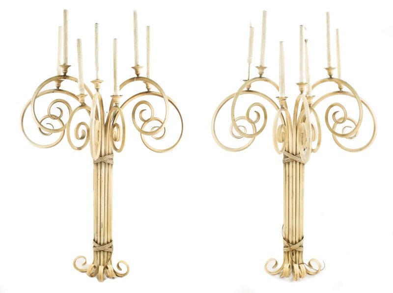 Pair of Large Scrolled 7 Light Wall Sconces (1 of 6)