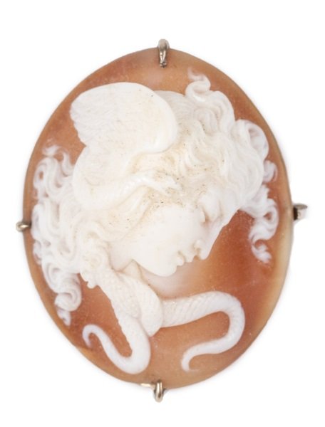 Shell Carved Cameo Figural Brooch, Mythological (1 of 7)