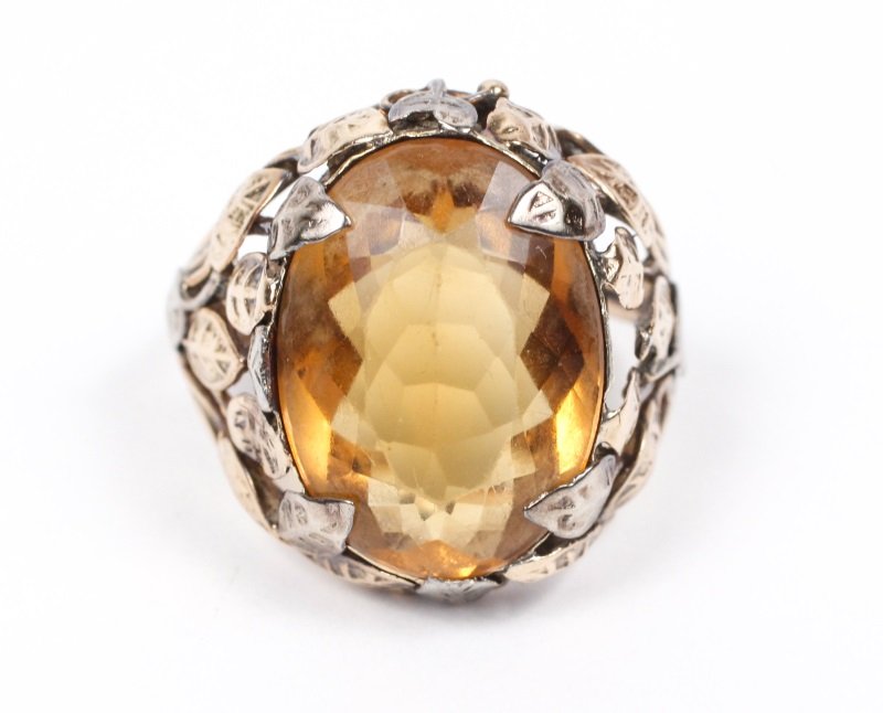 Ladies 14k Yellow Gold & Orange Citrine Ring (1 of 7)
