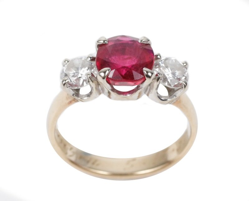 Ladies 14k Gold, Ruby & Diamond Ring (1 of 8)
