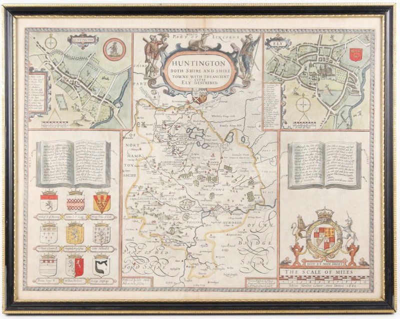 17th C. John Speed, Huntington & Ely Map (1 of 8)