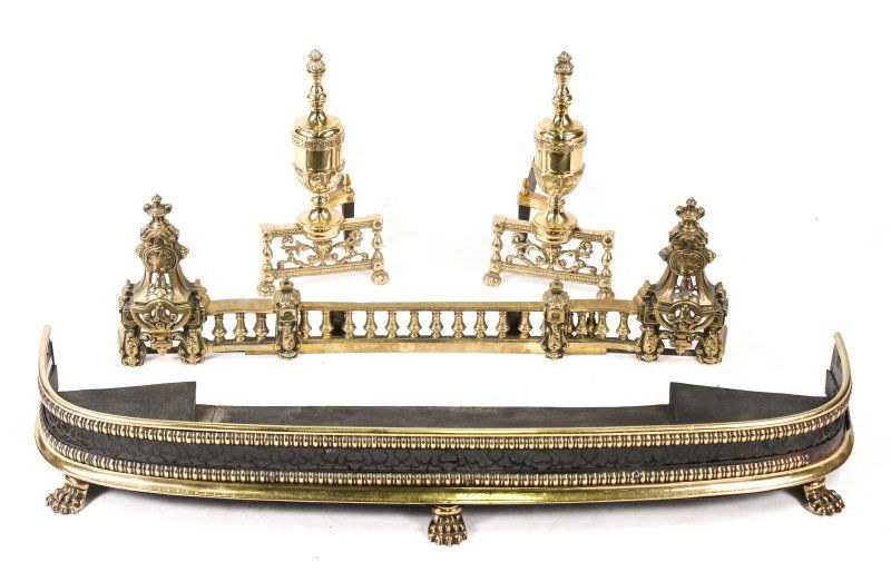 Group of 3 Fire Items -2 Fenders +  Andirons (1 of 10)