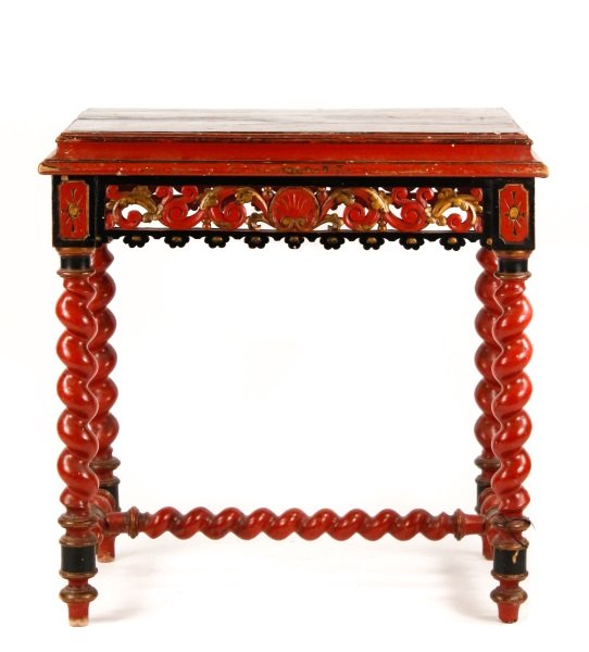 French Painted Baroque Style Table, 20th C. (1 of 10)