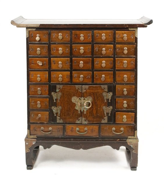 Chinese Wood Apothecary Cabinet on Stand, 20th C. (1 of 9)