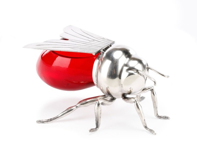 Mappin & Webb Silver Plate & Glass Honey Bee Jar (1 of 10)
