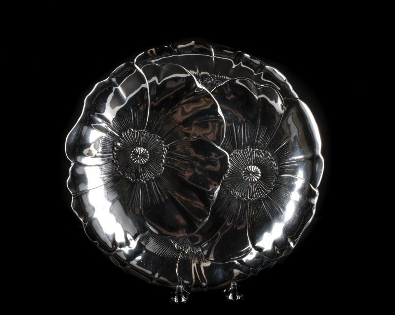 Wallace Sterling Silver Floral Plate, Poppies (1 of 6)