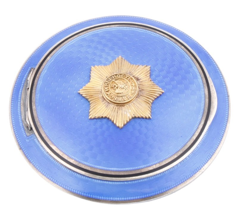 Faberge Guilloche & Silver Gilt Pill Box (1 of 6)