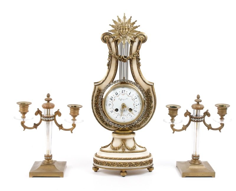 Louis XVI Style Clock Garniture Set, Tiffany & Co. (1 of 10)