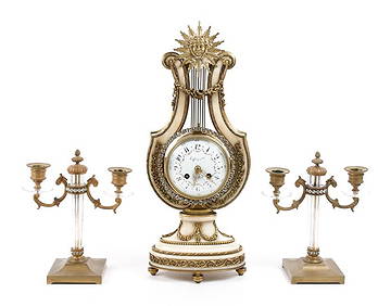 Louis XVI Style Clock Garniture Set, Tiffany & Co. (1 of 10)