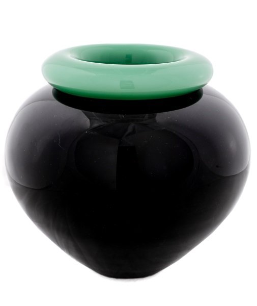 Black Amethyst Glass Vase w/Cased Glass Insert (1 of 6)