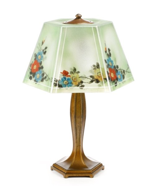 Jefferson Reverse Painted Hexagonal Table Lamp (1 of 9)