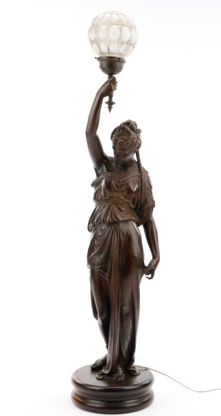 American Spelter Figural Newel Post Torchiere (1 of 9)