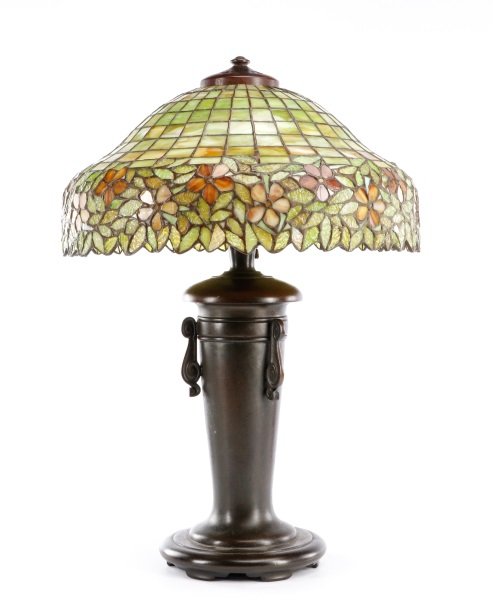 Apple Blossom Glass Lamp, Attr. Handel or Unique (1 of 7)