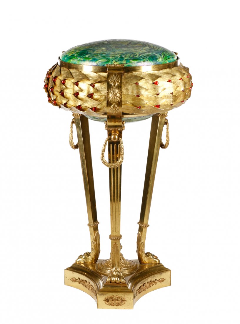 French Neoclassical Style Lamp w/Art Glass Shades (1 of 7)