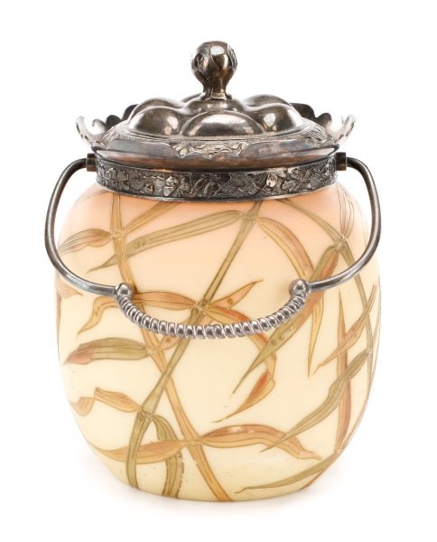 Mt. Washington Burmese Glass Biscuit Cracker Jar (1 of 9)
