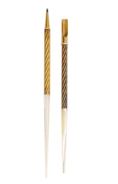 Two 14k Gold & Mother of Pearl Writing Instruments (1 of 8)