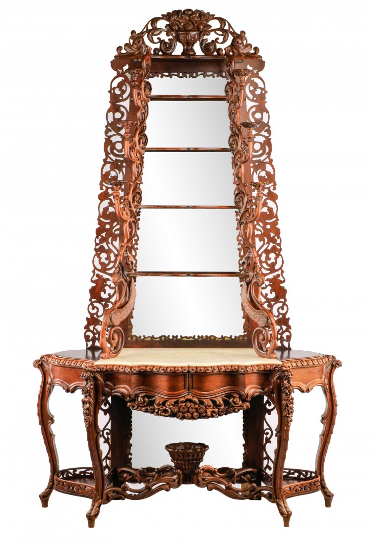 Rosewood Rococo Revival Etagere, Mid 19th C. (1 of 9)